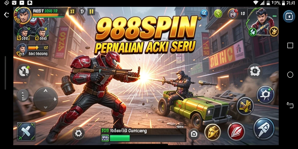 Tampilan aksi mendebarkan dalam game 988SPIN