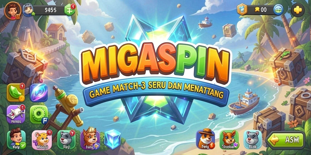 Tampilan gameplay MIGASPIN yang seru dan penuh warna.