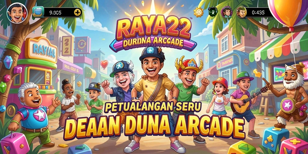 Tangkapan layar menunjukkan gameplay seru dari RAYA22 yang penuh warna.