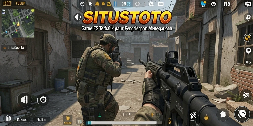 Tampilan gameplay menegangkan dari SITUSTOTO memperlihatkan aksi FPS yang menarik.