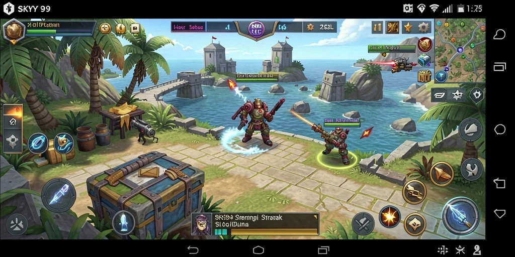Tampilan gameplay <strong>SKY99</strong> menampilkan strategi dinamis dan pertempuran yang mendebarkan.